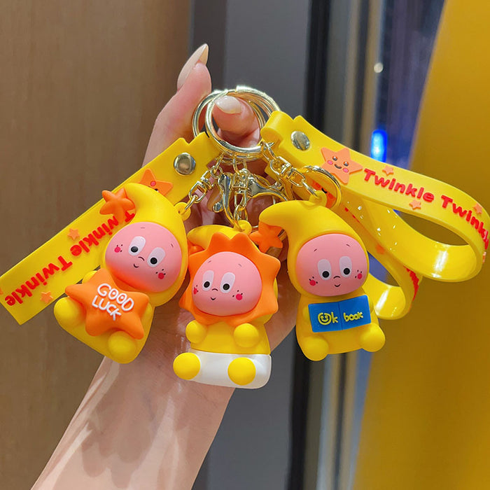 Wholesale PVC Flocked Star Character Keychain Bag Charm Decorative Gift Accessory For Wedding Party