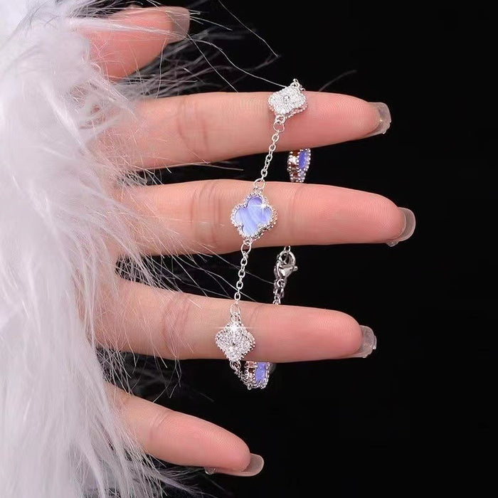 Wholesale Bracelet with a light luxury and high-end feel, niche design, zircon super sparkling temperament, and handmade accessories