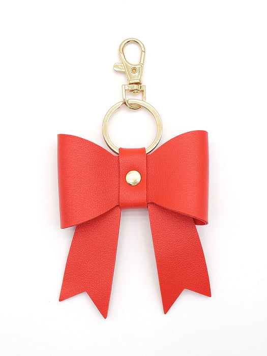 Wholesale Simple leather bow shape key chain bag pendant accessories