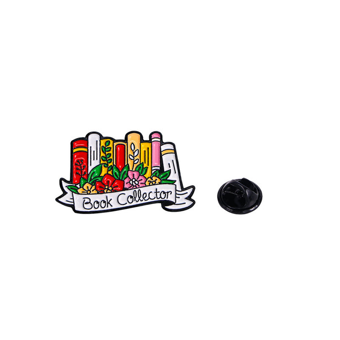 Wholesale Original cartoon book flower brooch exquisite versatile badge horse pin badge