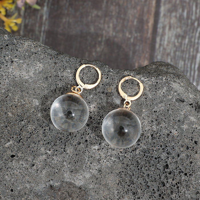 Wholesale Transparent Simple Style Spherical Glass Earrings