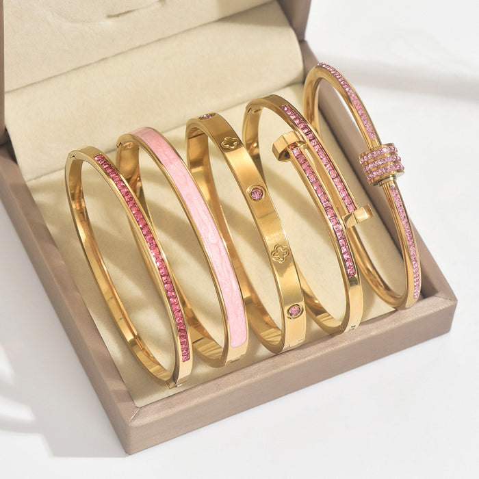 Wholesale Stainless Steel Diamond-Set Bracelet