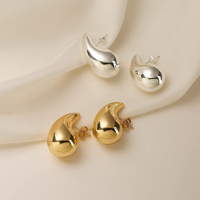 Wholesale Women' s golden water drop geometricv earrings