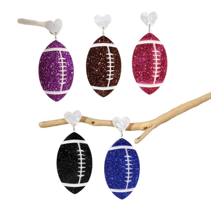Wholesale Sporty ball-themed double-layer acrylic earrings