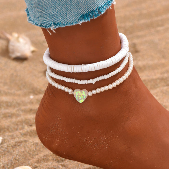 Wholesale Bohemian Beach Style Ethnic Anklet Alloy Turquoise Bead Rhinestone Stylish Jewelry Accessory MOQ≥2