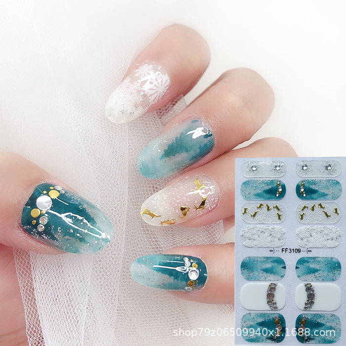 Wholesale 14 Stickers/sheet Christmas Snowflake Elk Nails Kits Nail Stickers JDC-NS-ARS001