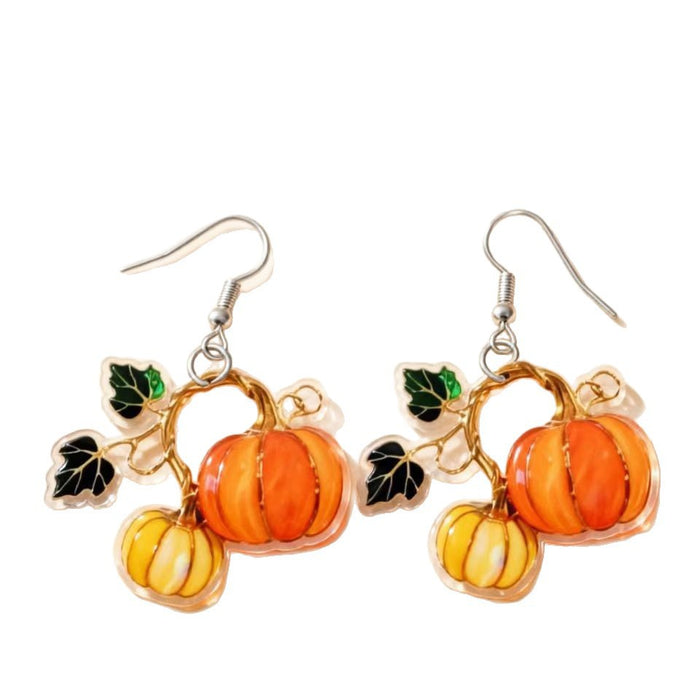 Wholesale Chic 2D Acrylic Pumpkin Earrings  Thanksgiving Funky Jewelry Accessory Party Gift Boutique Resale