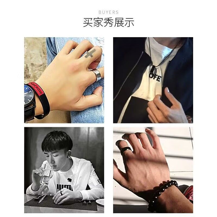 Wholesale Personalized and simple titanium steel ring, versatile stainless steel ring, non fading ring, engraved lettering