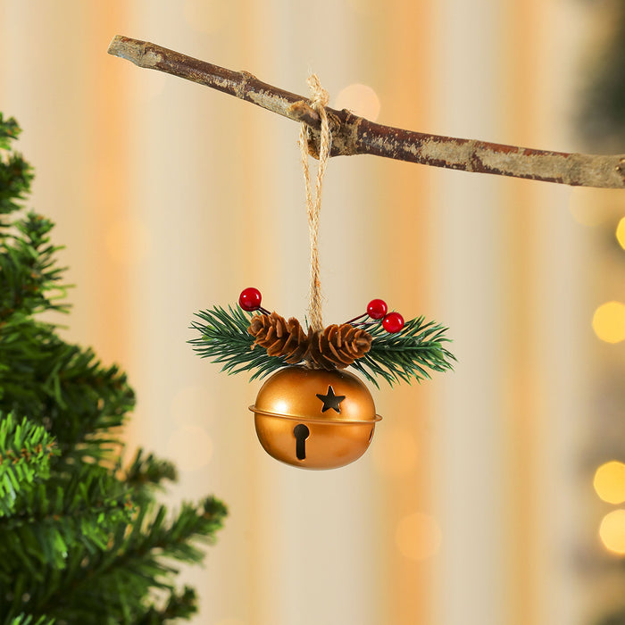 Wholesale Christmas Bell Door Hanging Bell Red Cone Pine Cone Wind Bell Christmas Tree Pendant Christmas Decorations