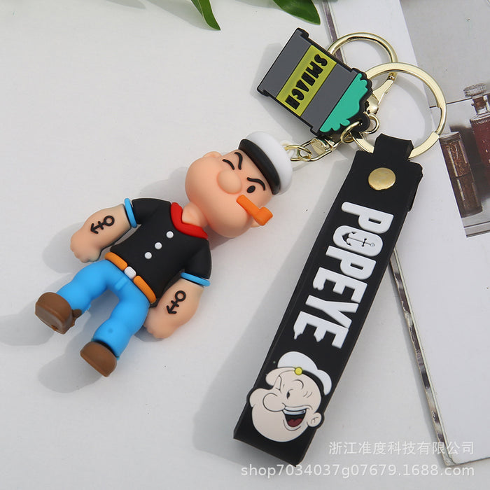 Wholesale Cartoon  Doll Keychain Silicone Car Key Chain Student Bag Pendant