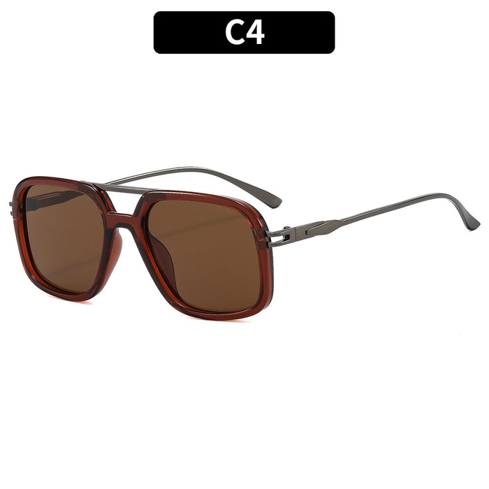 Wholesale Chic Retro Double Bridge Sunglasses for Women UV400 Large Frame Black Gray Sun Protection Fashion Accessory