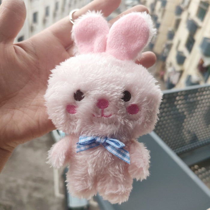 Wholesale New Rabbit Plush Toy Bear Doll Creative Frog Keychain Yellow Duck Bag Hanging Accessories JDC-KC-RC005