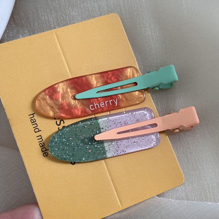 Wholesale 2-piece/set juice series hairpin clip seamless hairpin hair accessories glitter bangs clip