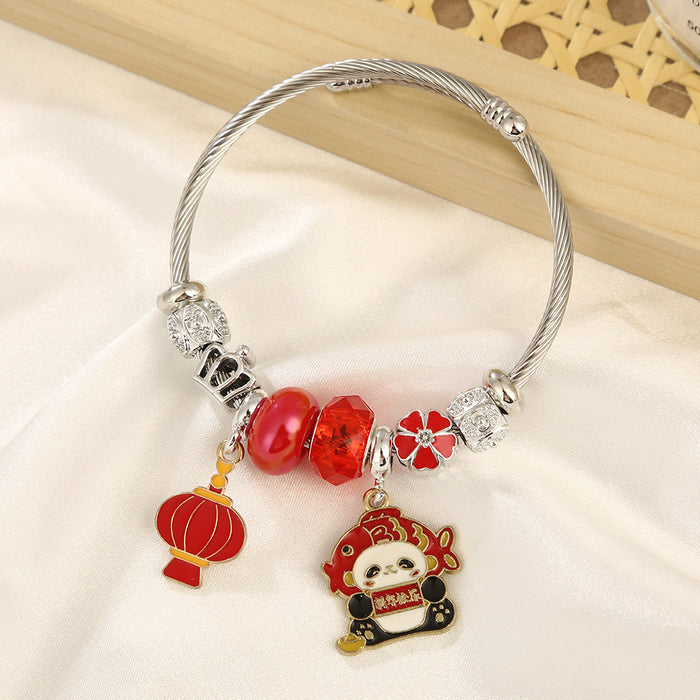 Wholesale Stainless Steel Panda Bracelet Travel Souvenir Fashion Accessory MOQ≥2