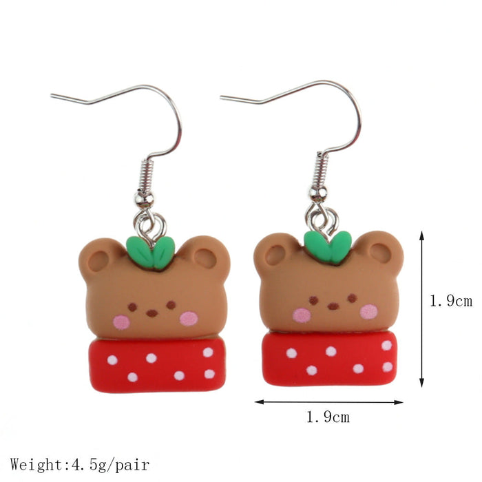 Wholesale Earrings Resin Santa Claus Snowflake Elk Bells Christmas Stockings JDC-ES-niqing023