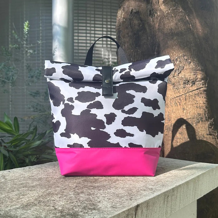 Wholesale 10PCS Leopard Cow Print Large Capacity PU Portable Folding Waterproof Clutch JDC-HB-DuoMier002