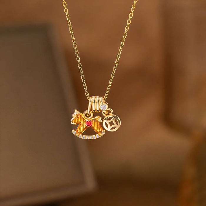 Wholesale Enamel Rocking Horse choker necklace