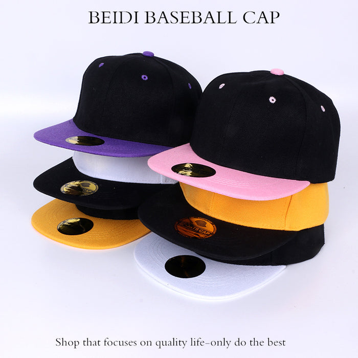 Wholesale Red Solid Color Baseball Cap Flat Brim Skateboard Hip Hop Adjustable Summer Fashion