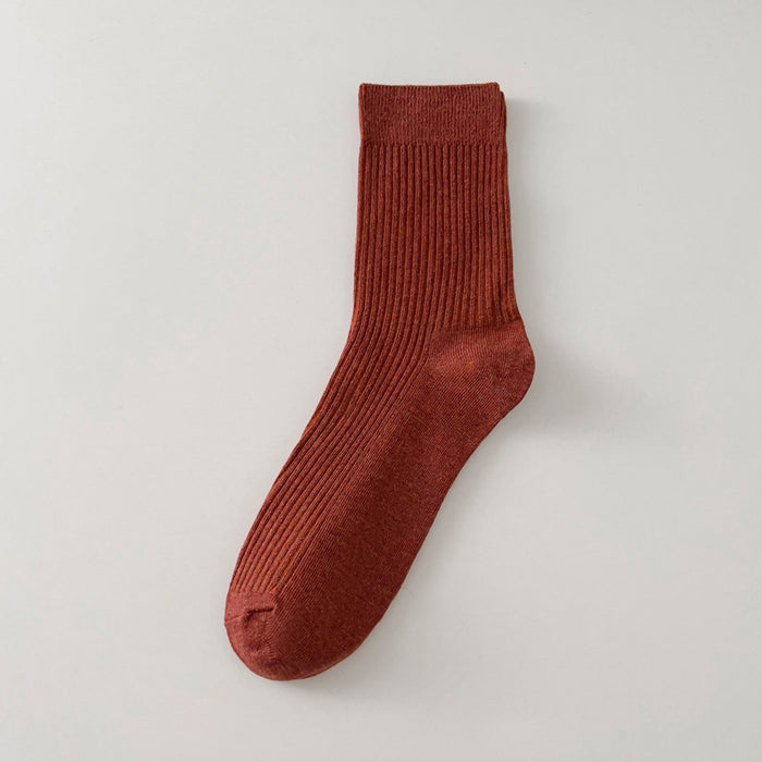 Wholesale Socks men's mid length socks solid color cotton socks men's classic sports socks long socks