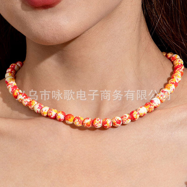 Wholesale Wood Beaded Bracelet Set  Retro Pumpkin Design Handmade Jewelry Accessory MOQ≥5