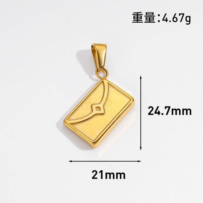 Wholesale 6pcs/set DIY Pendant Stainless Steel Plated 24K Gold Flower Heart  Geometric Jewelry Accessories