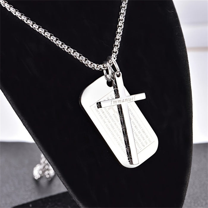Wholesale Fashionable and classic stainless steel cross pendant, versatile military brand necklace