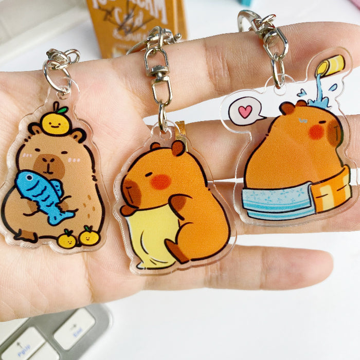 Wholesale   Keychain Creative Cartoon Cute Couple Backpack Pendant