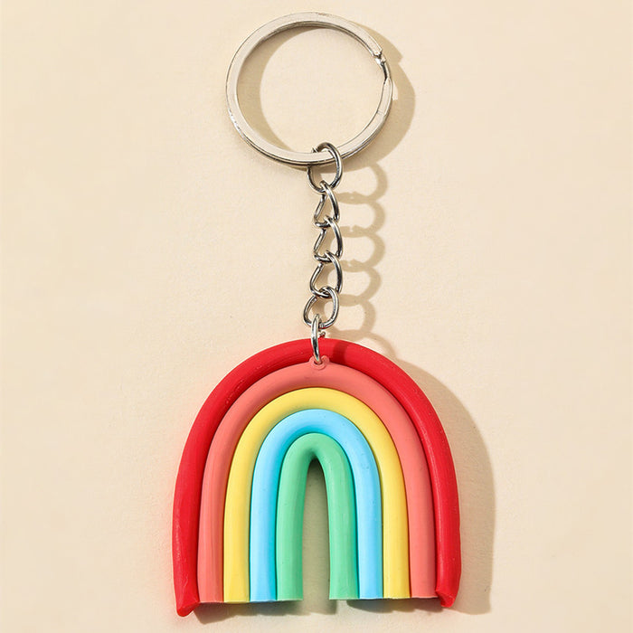 Wholesale Clay Rainbow Keychain JDC-KC-RongRui058