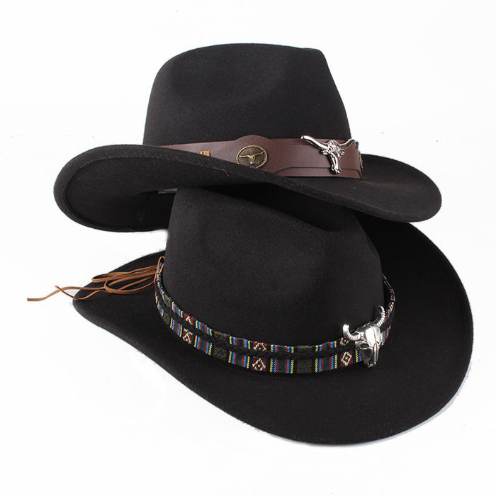 Wholesale Woolen Cowboy Hats for Men and Women Couples JDC-FH-DG017