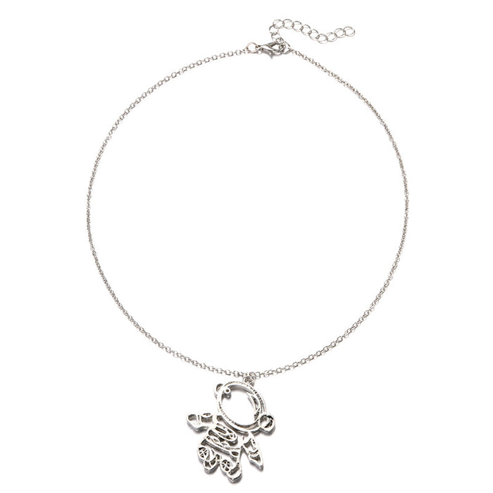 Wholesale Jewelry Fashion astronaut pendant, niche personality cartoon alloy astronaut necklace