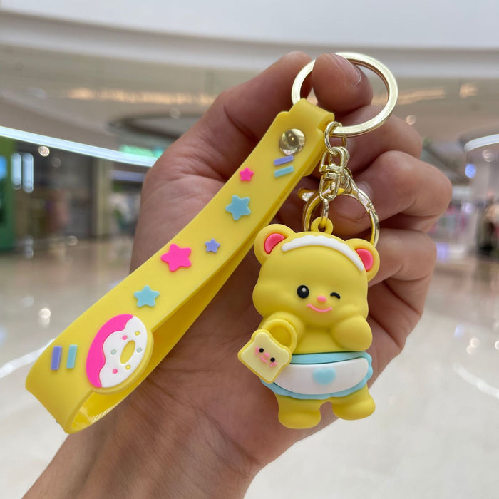 Wholesale Keychain cartoon teddy bear pendant backpack bag car ornament