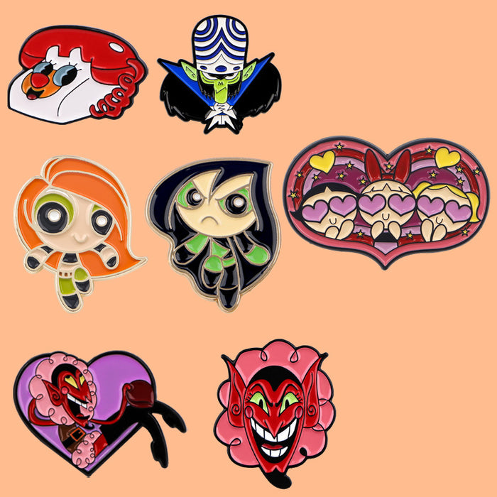 Wholesale 5pcs Animation Series Brooch Badge Clothing Backpack Alloy