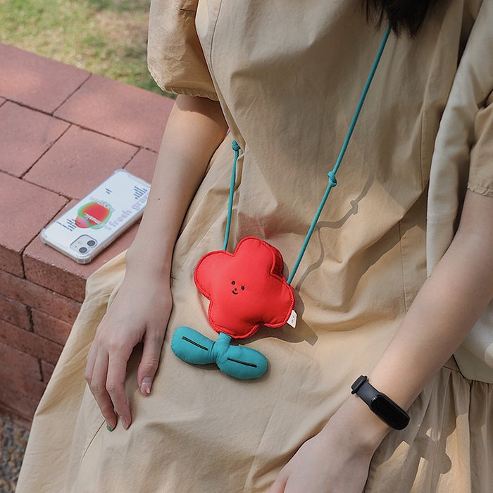 Wholesale Headset Bag Crossbody Coin Purse Mini-mouth Red Envelope  Flower Small Bag