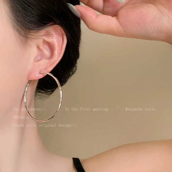 Wholesale Plain Hoop Round Earrings Fashion Temperament Earrings