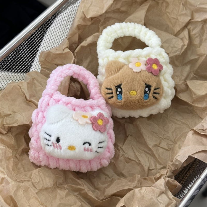 Wholesale  cute cat cartoon coin purse plush headphone bag storage bag Wallet