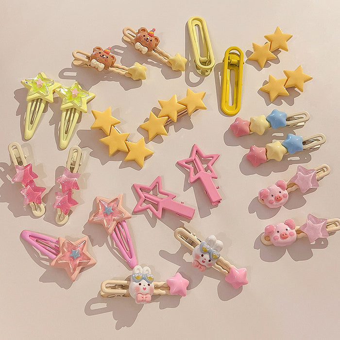 Wholesale Cute Colorful Five-pointed Star Dopamine Hair Clips JDC-HC-Shuy002