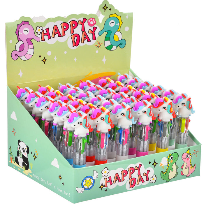 Wholesale 36pcs Cute donut mini four-color ballpoint pen multi-color hand account marking pen student stationery