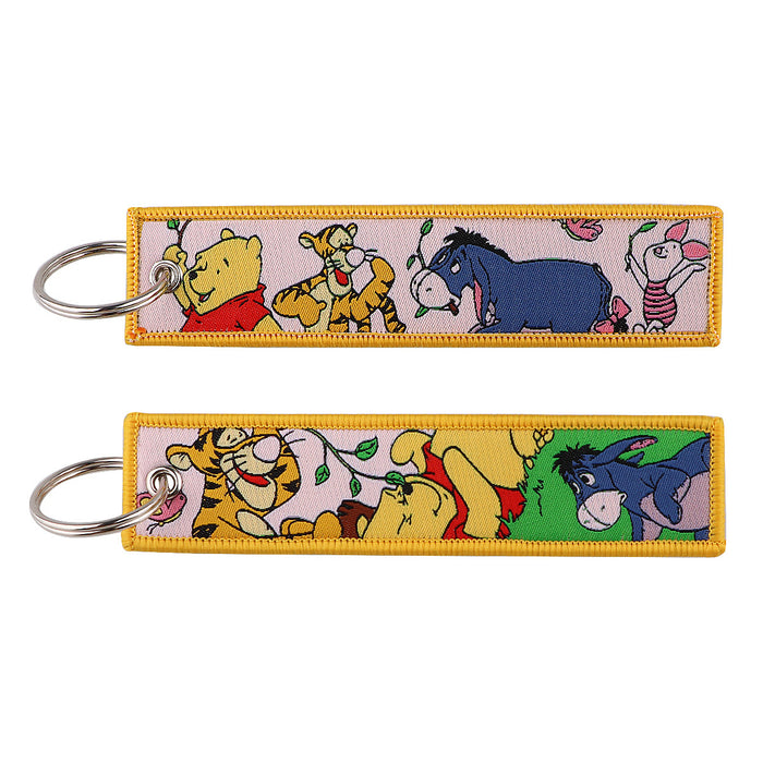 Wholesale  Cartoon Weaving Mark Keychain Fabric Key Accessories