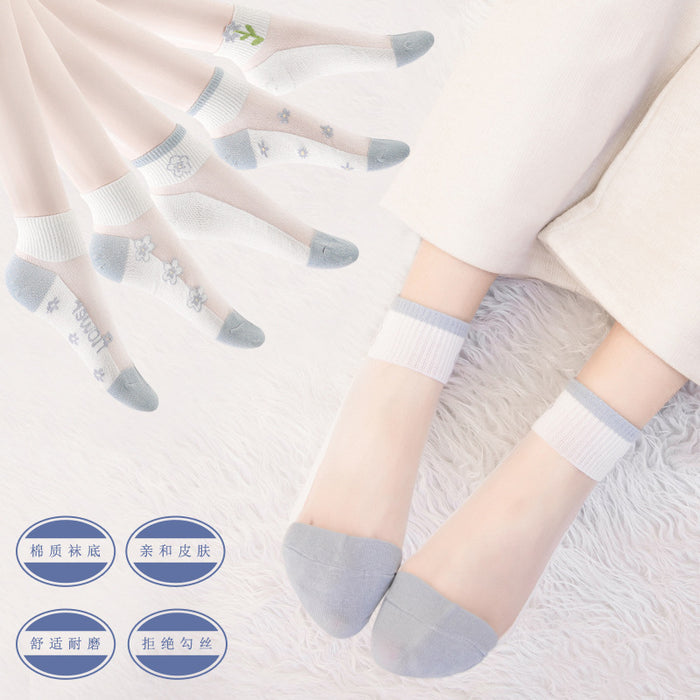 Wholesale Short socks are anti slip, breathable, thin in spring and summer, sweat absorbing, wear-resistant, ice silk, and anti hook