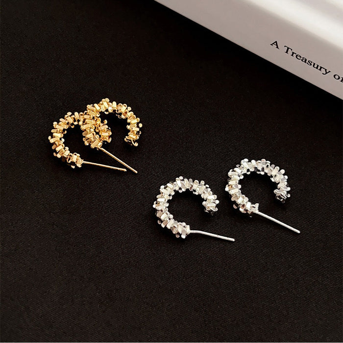 Wholesale silver Broken Silver C- shaped Earrings Women's Four Seasons  Ear