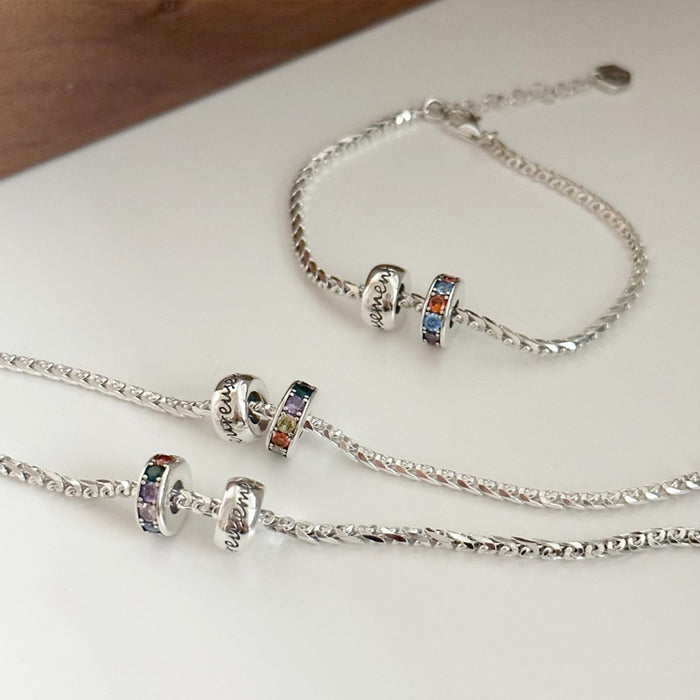 Wholesale colored diamond ring snake bone bracelet