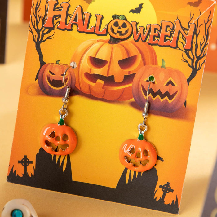 Wholesale Halloween Alloy  Earrings Pumpkin Ghost Design Party Jewelry Accessory MOQ≥2