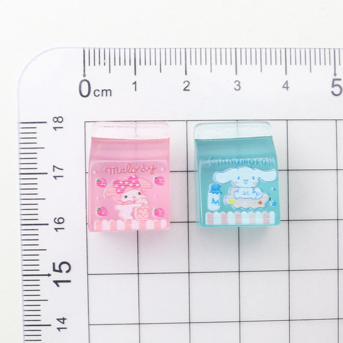 Wholesale 10pcs Mini Luminous Milk Box DIY Resin Accessories JDC-FK-YaoL013