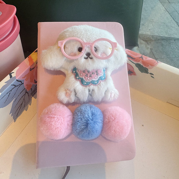 Wholesale Cartoon Cute Puppy Plaid Small Ball Student Notebook Diary