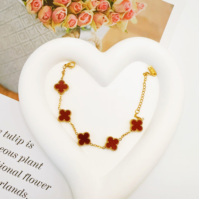 Wholesale Stainless steel clover bracelet, titanium steel high-end decorative accessory