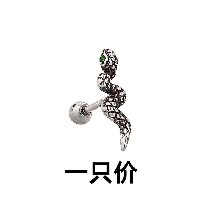 Wholesale Serpentine earrings, small snake earrings, ear bone clip, zircon snake head, ear clasp, no ear hole, ear clip