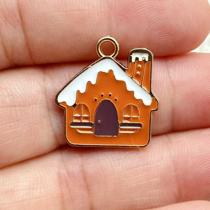 Wholesale 10pcs DIY alloy oil drip ,  reindeer,  deer,  bell,  snowman Christmas decoration accessories Pendant