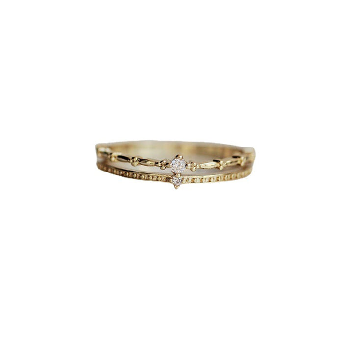 Wholesale Small and niche, light luxury, simple index finger ring, pure silver two-layer ring, women's fashionable, versatile, personalized bracelet