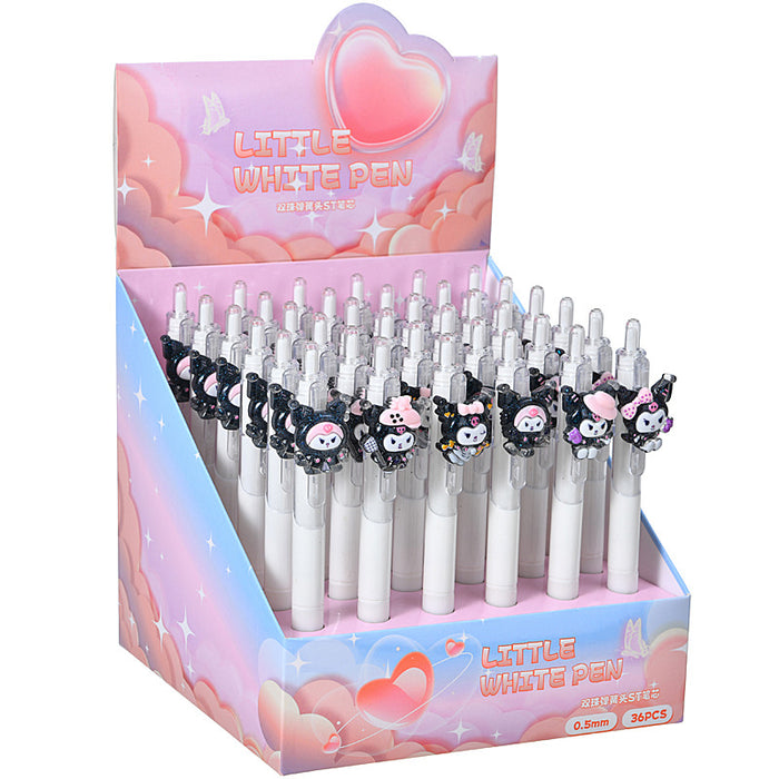 Wholesale 36pcs/ box Cute Cartoon Laser Press Pen  Gel Pen Black