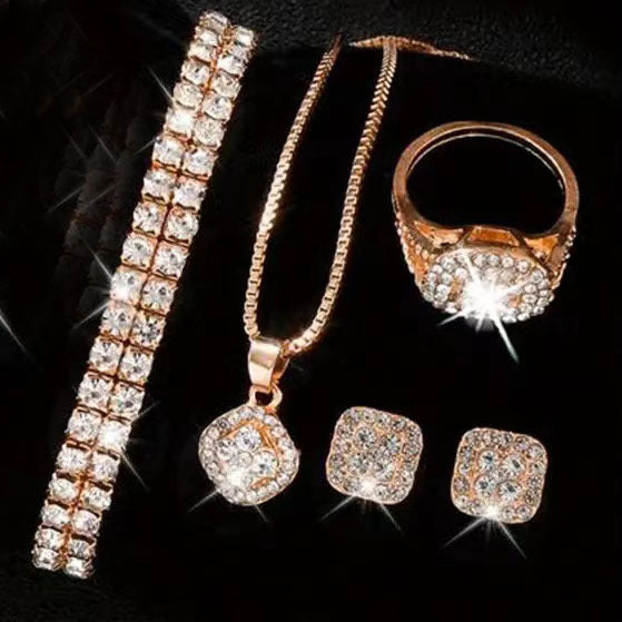Wholesale 3pcs/ set Full-Diamond Jewelry Set